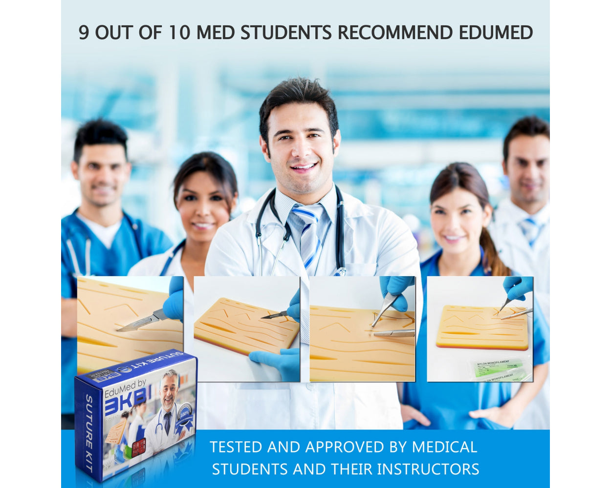 EduMed 41 Piece Practice Suture Kit for Medical and Veterinary Student Training (Demonstration and Education Use Only)